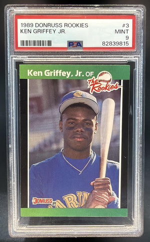1989 Donruss The Rookies Ken Griffey, Jr. #3 RC Mariners PSA 9