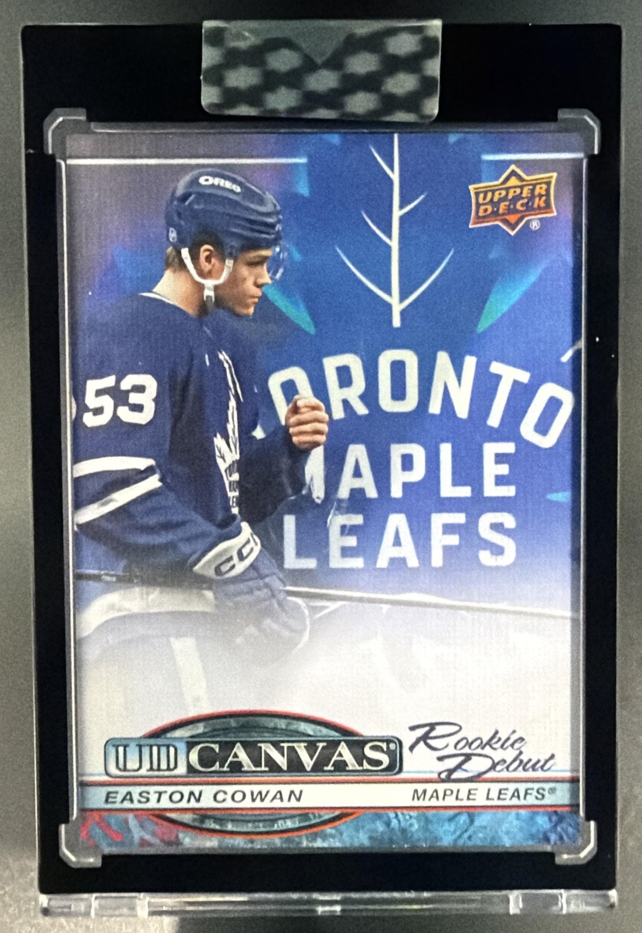 2025 Upper Deck Clear Cut Easton Cowan #CD-EC Canvas Rookie Debuts — front