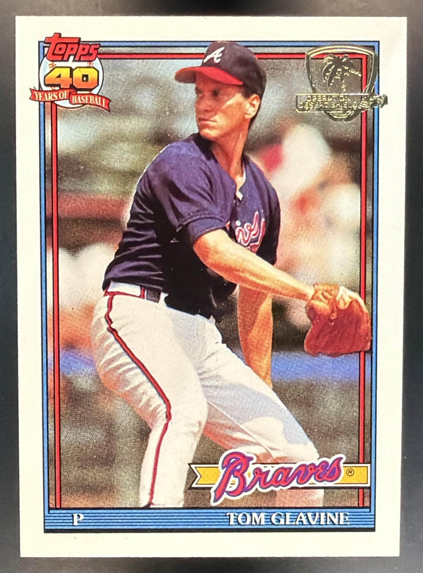 1991 Topps Tom Glavine #82 Desert Shield Braves — front