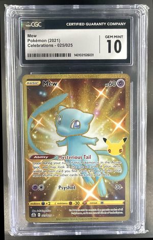 2021 Pokemon Sword & Shield Celebrations Mew #025/025 CGC 10