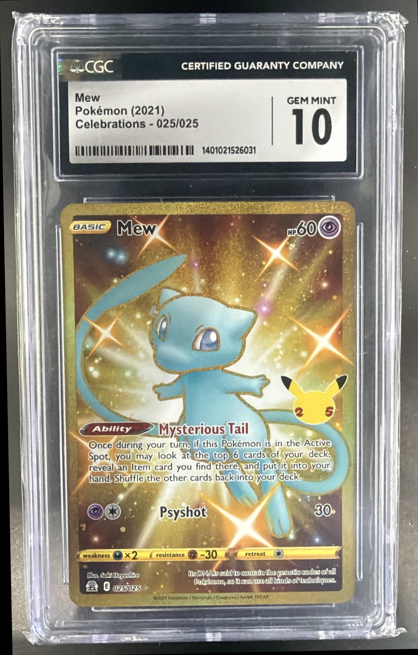 2021 Pokemon Sword & Shield Celebrations Mew #025/025 CGC 10 — front