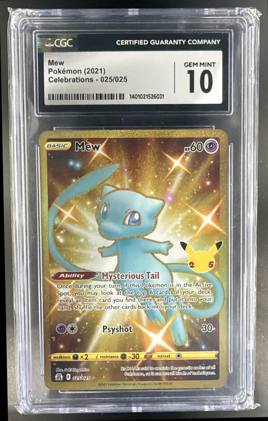 2021 Pokemon Sword & Shield Celebrations Mew #025/025 CGC 10 — front