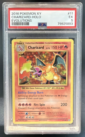 2016 Pokemon XY Evolutions Charizard #11/108 Holo PSA 5