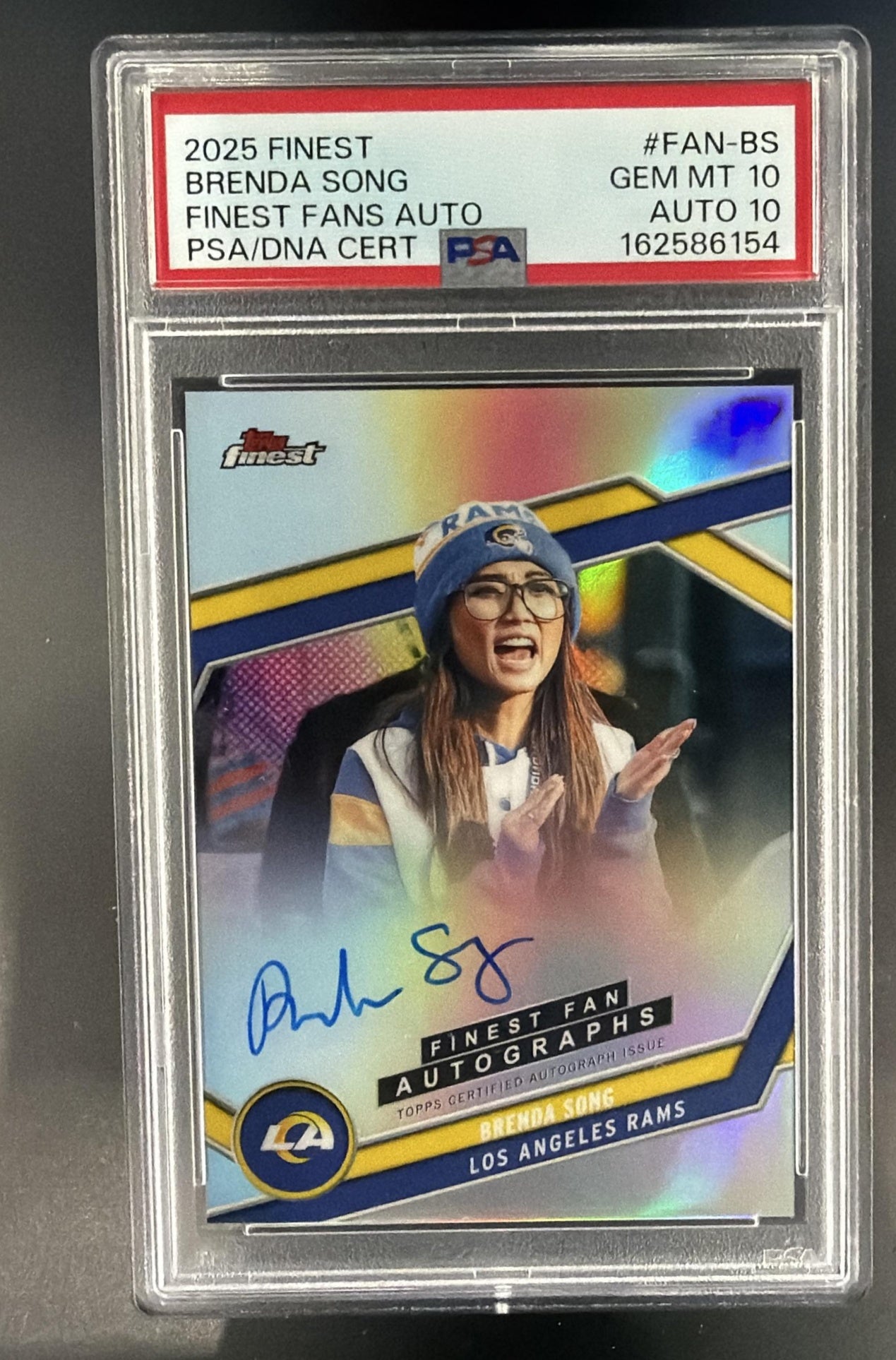 2025 Topps Finest Brenda Song #FAN-BS Fans Auto Rams PSA 10 — front