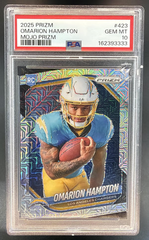 2025 Panini Prizm Omarion Hampton #423 Rookie Variations Mojo /25 PSA 10