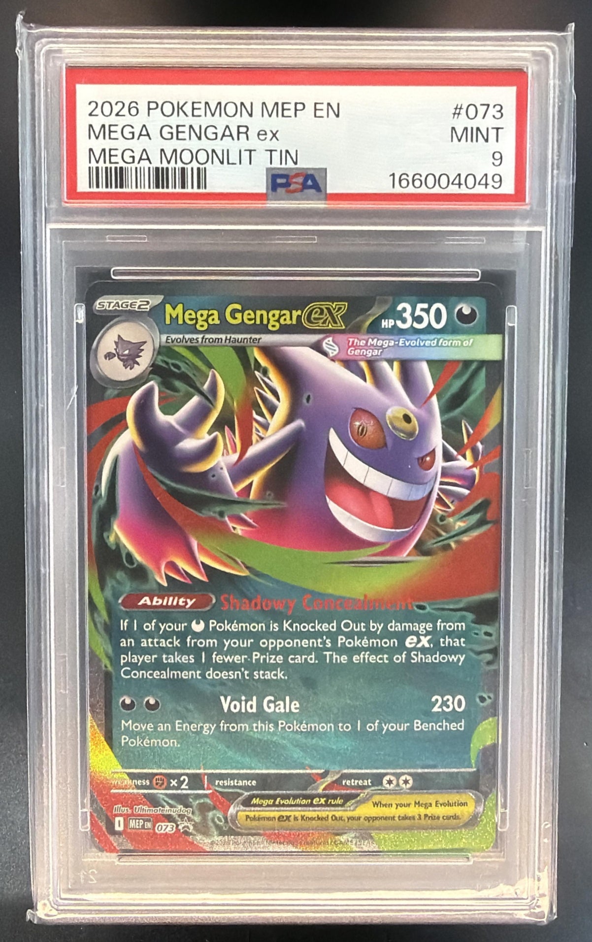 2026 Pokemon MEP Black Star Promos Mega Gengar ex #073 PSA 9 — front