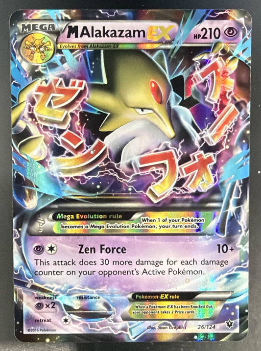 2016 Pokemon XY Fates Collide Mega Alakazam EX #26/124 Holo — front