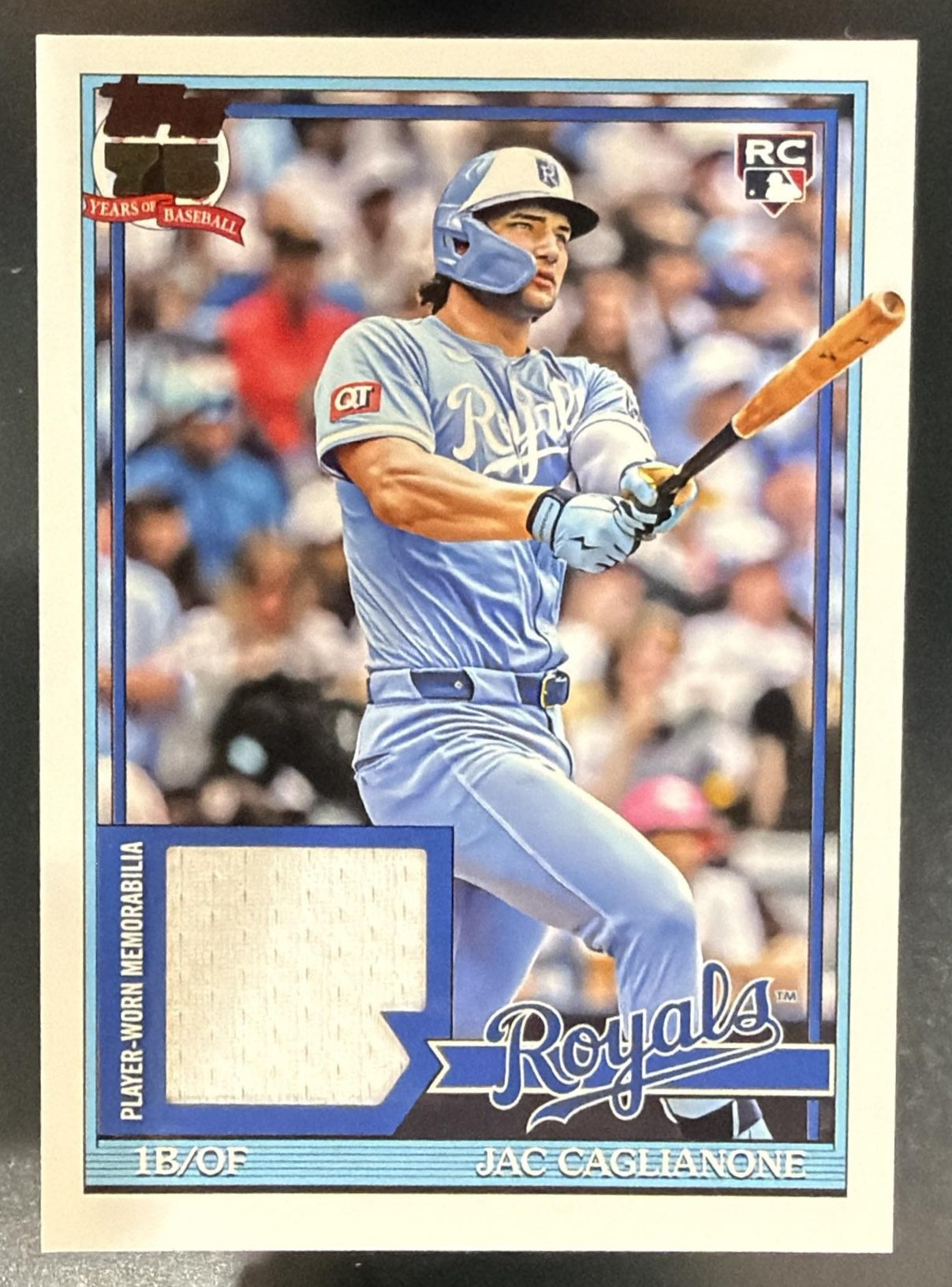 2026 Topps Series 1 Jac Caglianone #91R-JCA 1991 Relic RC Royals — front