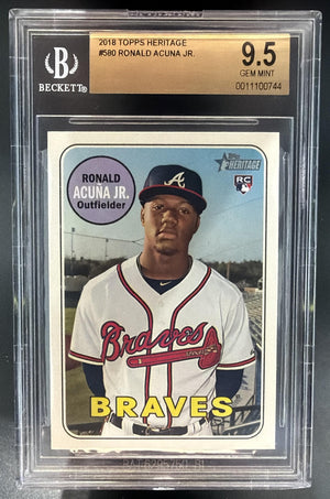 2018 Topps Heritage Ronald Acuna Jr. #580 RC Braves BGS 9.5