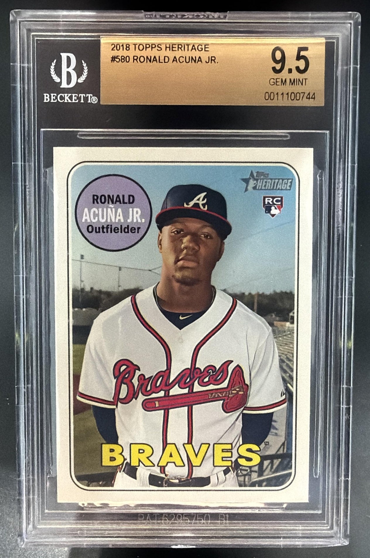 2018 Topps Heritage Ronald Acuna Jr. #580 RC Braves BGS 9.5 — front