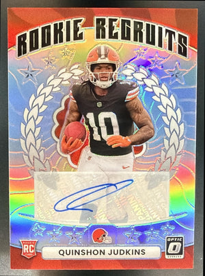 2025 Panini Donruss Optic Quinshon Judkins #13 Rookie Recruits Auto /199 RC