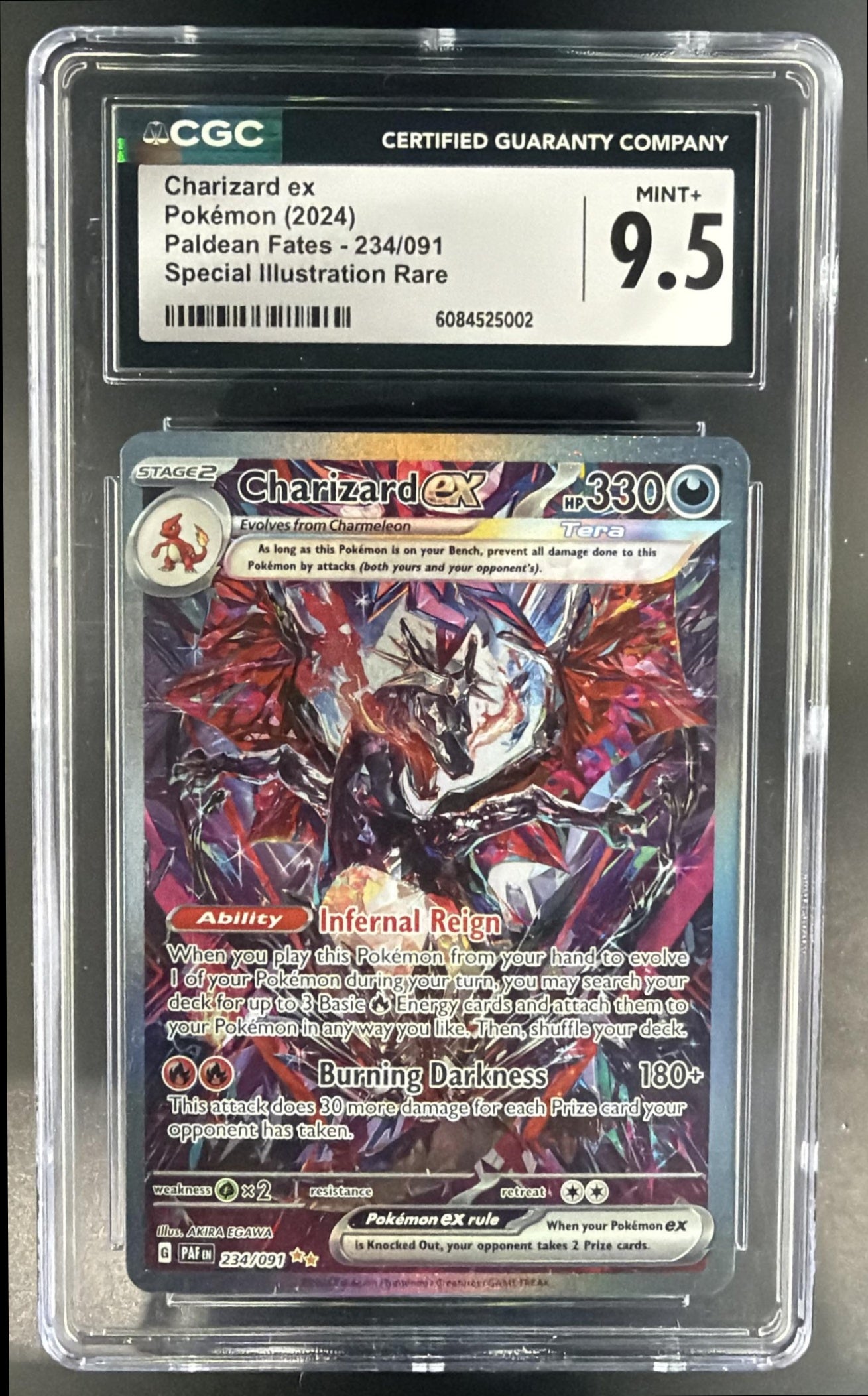 2024 Pokemon Paldean Fates Charizard ex #234/091 CGC 9.5 — front