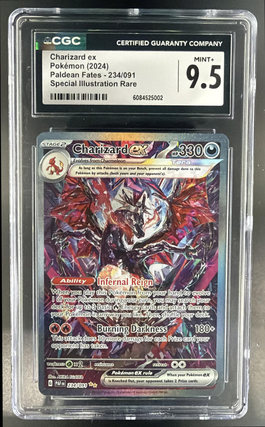 2024 Pokemon Paldean Fates Charizard ex #234/091 CGC 9.5 — front