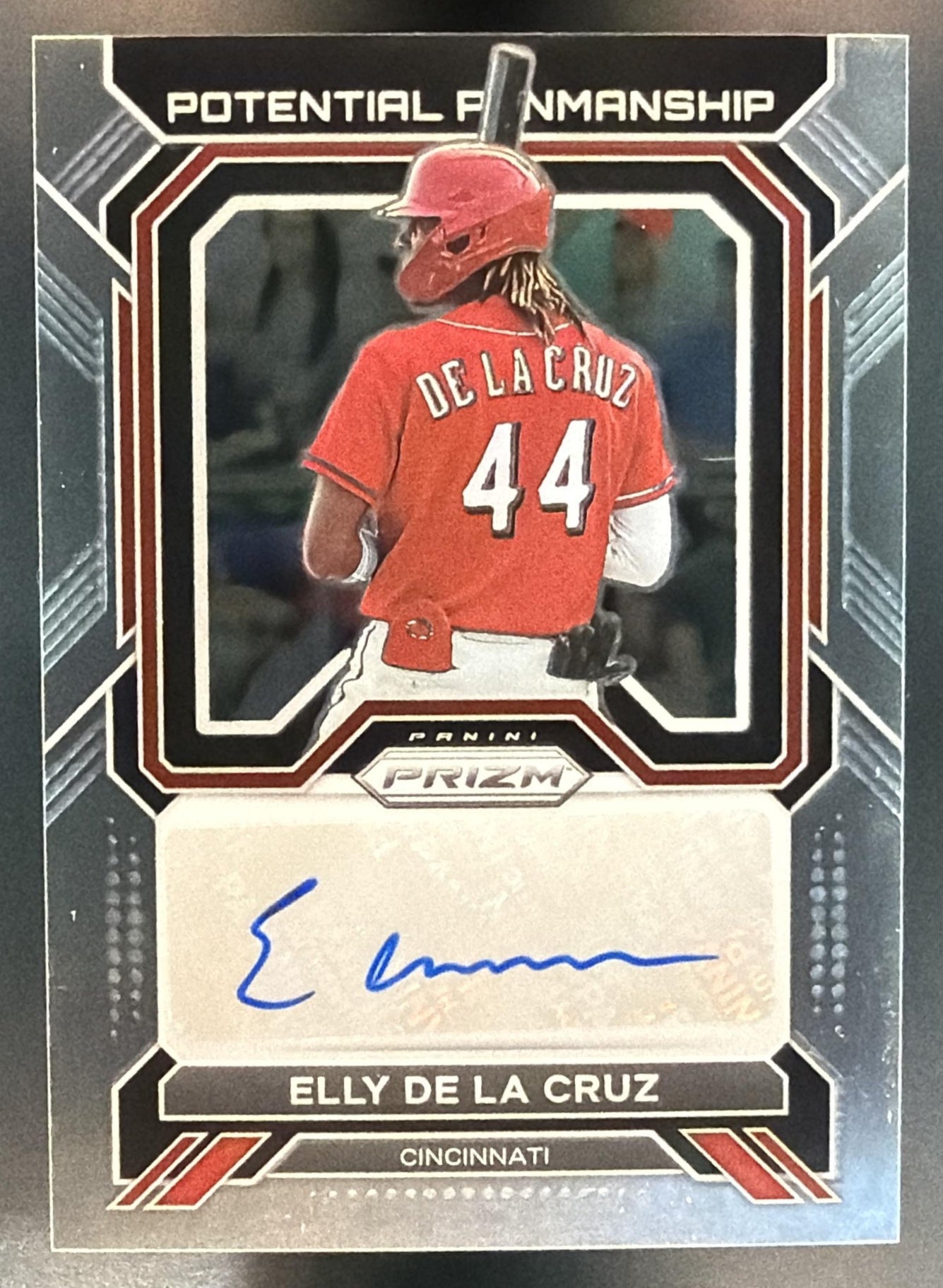 2023 Panini Prizm Elly De La Cruz #PP-EC Potential Penmanship Auto Reds — front
