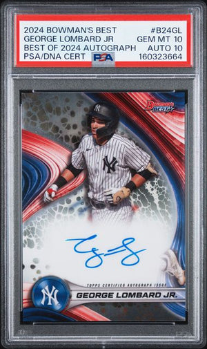 2024 BOWMAN'S BEST BEST OF 2024 AUTOGRAPHS GEORGE LOMBARD JR. PSA 10