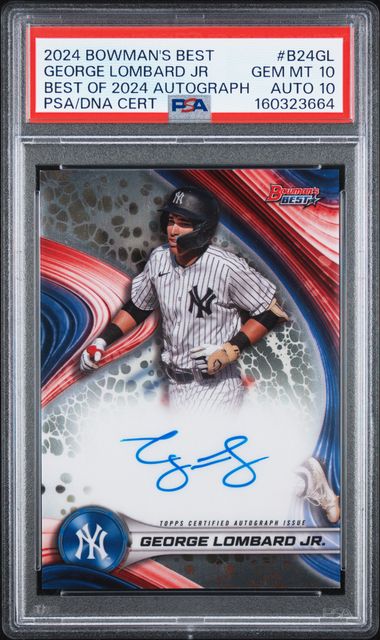 2024 BOWMAN'S BEST BEST OF 2024 AUTOGRAPHS GEORGE LOMBARD JR. PSA 10