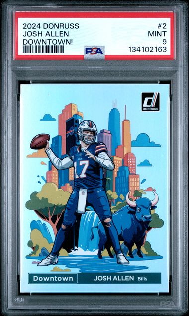 2024 PANINI DONRUSS DOWNTOWN! #2 JOSH ALLEN DOWNTOWN! PSA 9