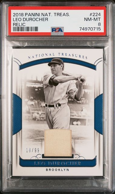 2018 Panini National Treasures Relics /99 Leo Durocher #224 PSA 8