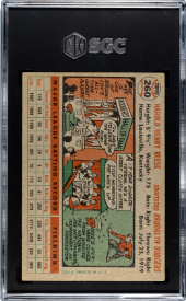 1956 TOPPS BASEBALL #260 PEE WEE REESE SGC 2.5 GOOD+ HOF BROOKLYN