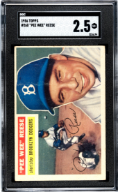 1956 TOPPS BASEBALL #260 PEE WEE REESE SGC 2.5 GOOD+ HOF BROOKLYN