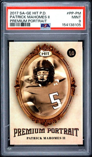 2017 SA-GE HIT PREMIER DRAFT PREMIUM PORTRAIT #PP-PM PATRICK MAHOMES II PSA 9