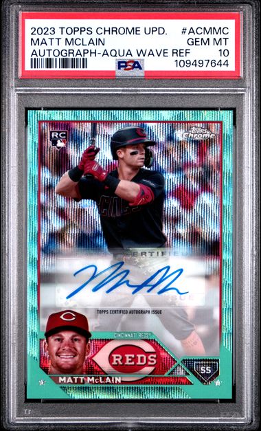 2023 TOPPS CHROME UPDATE MATT MCLAIN AUTO AQUA WAVE /199