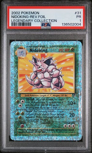 2002 POKEMON LEGENDARY COLLECTION #31 NIDOKING-REV.FOIL LEGENDARY COLLECTION PSA 1