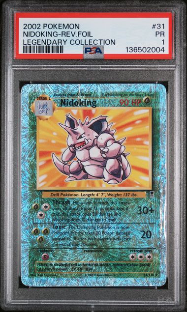 2002 POKEMON LEGENDARY COLLECTION #31 NIDOKING-REV.FOIL LEGENDARY COLLECTION PSA 1
