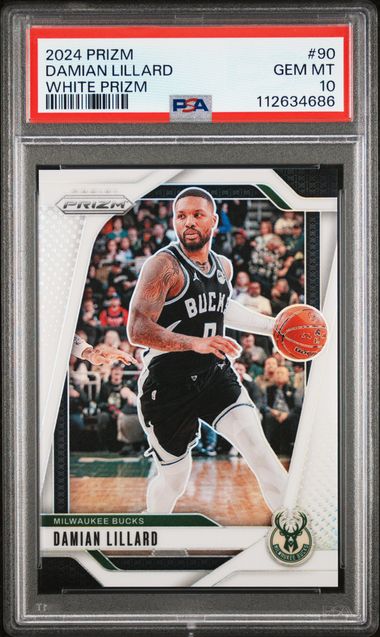 2024-25 Panini Prizm - Damian Lillard #90 White Prizm /175 PSA 10