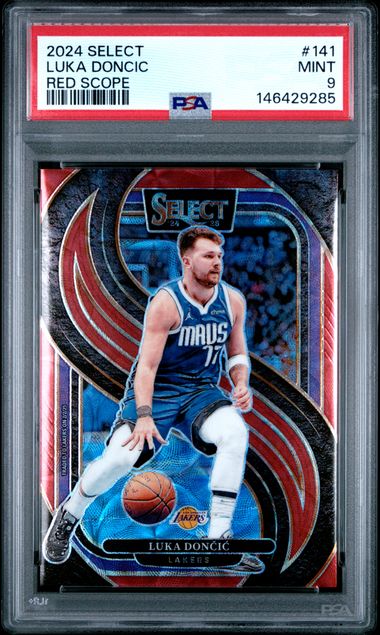 2024 PANINI SELECT #141 LUKA DONCIC RED SCOPE PSA 9