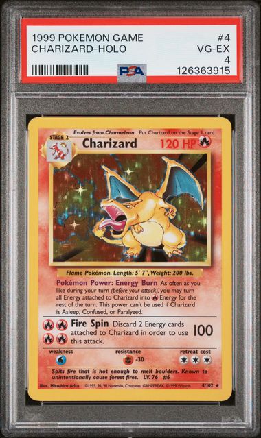1999 POKEMON GAME #4 CHARIZARD-HOLO PSA 4