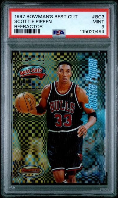 1997 BOWMAN'S BEST BEST CUTS #BC3 SCOTTIE PIPPEN REFRACTOR PSA 9