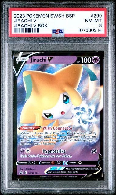2023 POKEMON SWSH BLACK STAR PROMO #299 JIRACHI V JIRACHI V BOX PSA 8