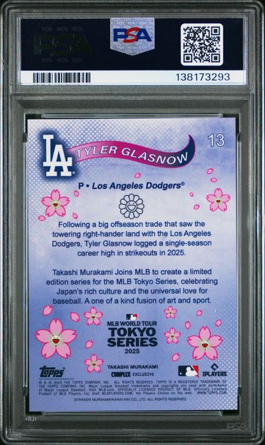 2025 Topps MLB World Tour Tokyo Series Takashi Murakami Tyler Glasnow /150 PSA 10
