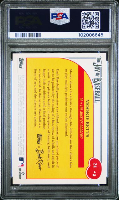 2023 TOPPS X BOB ROSS THE JOY OF BASEBALL MOOKIE BETTS TITANIUM WHITE PSA 10