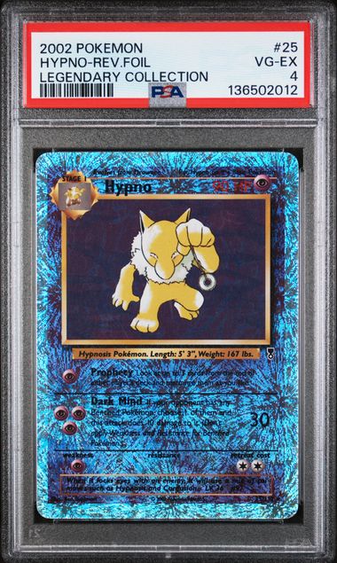 2002 POKEMON LEGENDARY COLLECTION #25 HYPNO-REV.FOIL LEGENDARY COLLECTION PSA 4