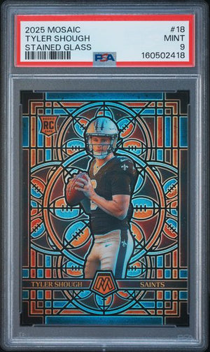 2025 PANINI MOSAIC STAINED GLASS #18 TYLER SHOUGH PSA 9