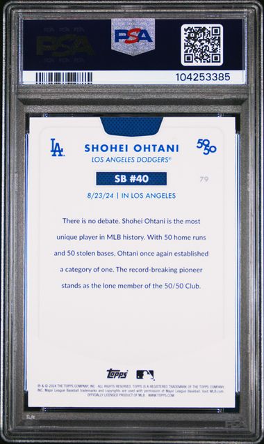PSA 10 Shohei Ohtani 2024 Topps 50/50 #79 Stolen Base 40