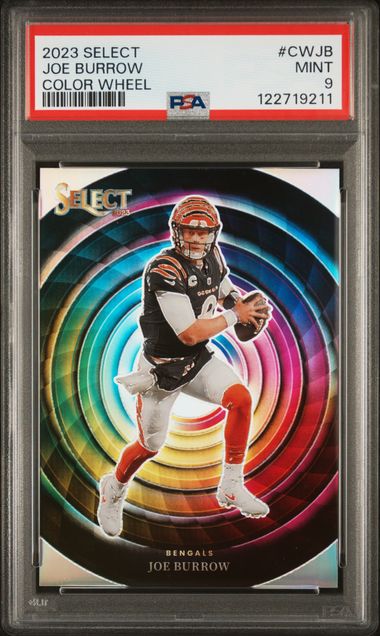 2023 PANINI SELECT COLOR WHEEL #CWJB JOE BURROW PSA 9