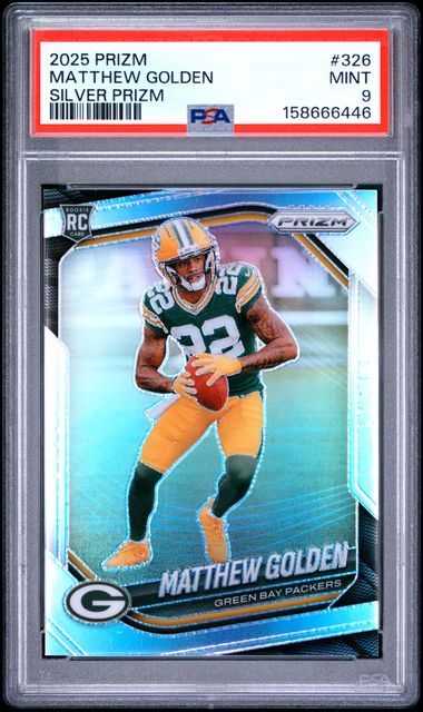2025 PANINI PRIZM #326 MATTHEW GOLDEN SILVER PRIZM ROOKIE PSA 9