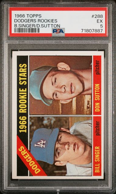 1966 Topps Bill Singer & Don Sutton ROOKIE #288 PSA 5 EX