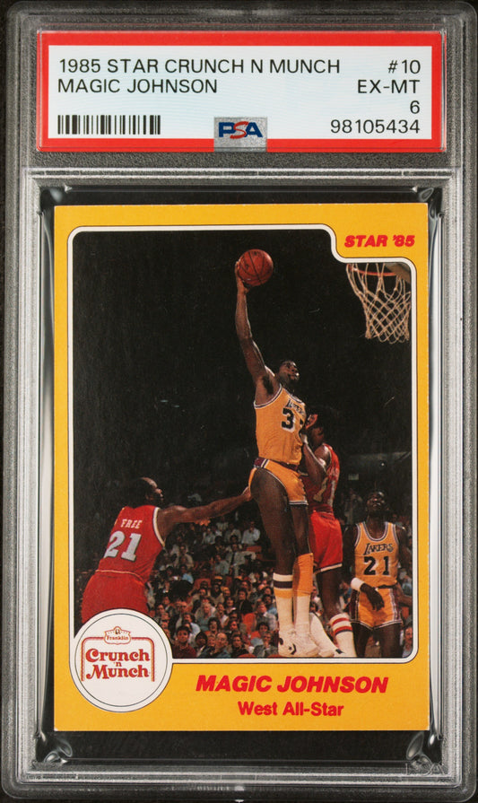 1985 STAR CRUNCH N MUNCH #10 MAGIC JOHNSON PSA 6