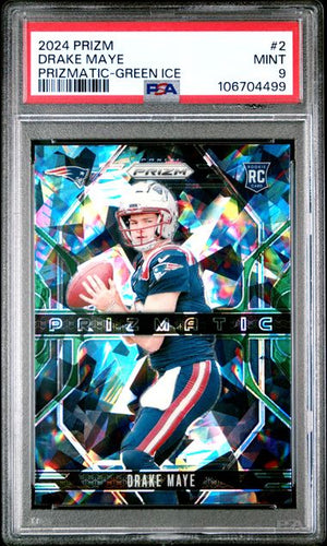 2024 PANINI PRIZM PRIZMATIC #2 DRAKE MAYE PRIZMATIC-GREEN ICE PSA 9