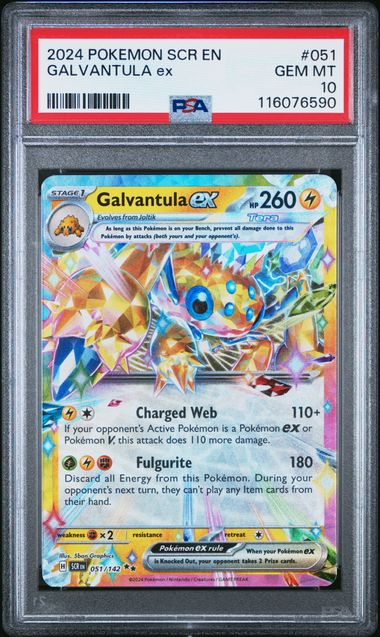2024 POKEMON SCR EN-STELLAR CROWN #051 GALVANTULA ex PSA 10