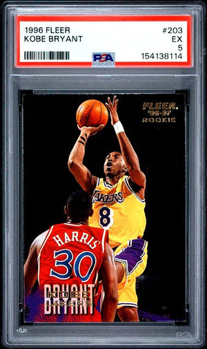 1996 FLEER #203 KOBE BRYANT ROOKIE RC PSA 5
