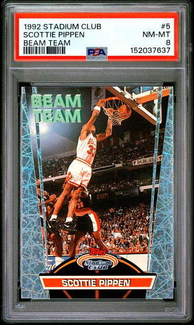 1992 STADIUM CLUB BEAM TEAM #5 SCOTTIE PIPPEN BEAM TEAM PSA 8