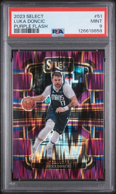 2023 PANINI SELECT #51 LUKA DONCIC PURPLE FLASH PSA 9