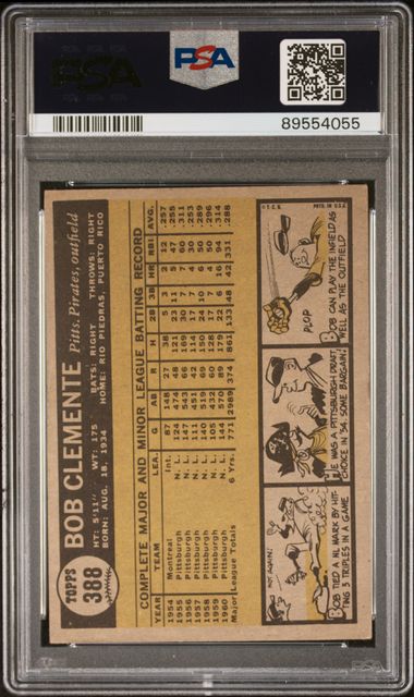 1961 TOPPS #388 BOB CLEMENTE PSA 4