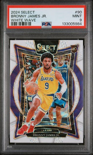 2024 PANINI SELECT #90 BRONNY JAMES JR. WHITE WAVE PSA 9
