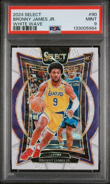 2024 PANINI SELECT #90 BRONNY JAMES JR. WHITE WAVE PSA 9